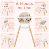 6-in-1 Baby High Chair with Removable Dishwasher and Safe Tray