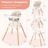 6-in-1 Baby High Chair with Removable Dishwasher and Safe Tray