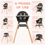 6-in-1 Baby High Chair with Removable Dishwasher and Safe Tray