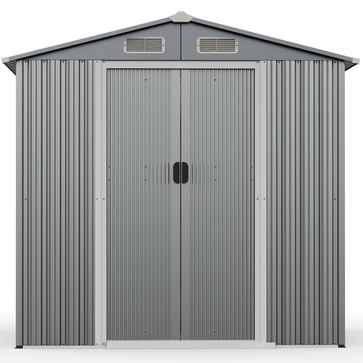 6 x 4 Feet Galvanized Steel Storage Shed with Lockable Sliding Doors