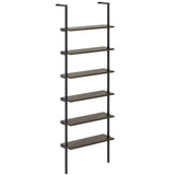 6-tier Ladder Shelf 72 Inches Industrial Wall Mounted Bookshelf
