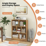 7-Section Freestanding Bookshelf for Kids Room Classroom Daycare Nursery