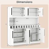 Farmhouse Pantry Cabinet Kitchen Buffet Hutch with 4 Cabinets and 2 Open Shelves