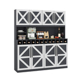 Farmhouse Pantry Cabinet Kitchen Buffet Hutch with 4 Cabinets and 2 Open Shelves