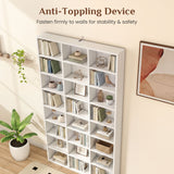 70 Inch Tall Bookshelf 24 Cube Storage Organizer with Adjustable Shelves