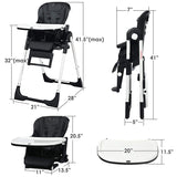 4-in-1 High Chair-Booster Seat with Adjustable Height and Recline