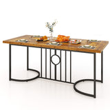 71 Inch Large Dining Table for 6-8 People Rectangular Wood Kitchen Table-Rustic Brown