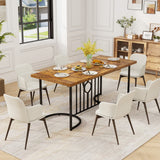 71 Inch Large Dining Table for 6-8 People Rectangular Wood Kitchen Table-Rustic Brown