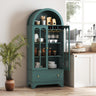 Arched Cabinet 5-Tier with Tempered Glass Doors and Wine Rack