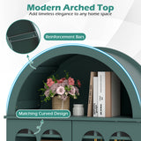 Arched Cabinet 5-Tier with Tempered Glass Doors and Wine Rack