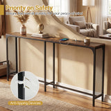 71 Inch Narrow Console Table with Power Outlet for Small Space