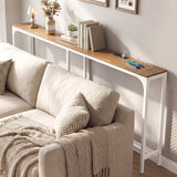 71 Inch Narrow Console Table with Power Outlet for Small Space