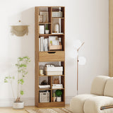 71inch Tall Freestanding Bookcase with Drawer 10-Cube Storage Organizer