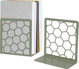 Honeycomb Metal Bookend – Modern Geometric Book Holder