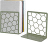 Honeycomb Metal Bookend – Modern Geometric Book Holder