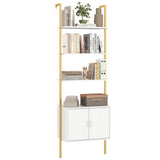 72.5 Inch Tall Bookshelf with Cabinet Anti-Tipping Kits and Metal Frame