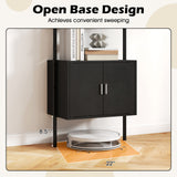 72.5 Inch Tall Bookshelf with Cabinet Anti-Tipping Kits and Metal Frame
