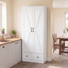72 Inch Tall Kitchen Pantry Cabinet Farmhouse Wooden Cupboard with 2 Doors