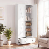 72 Inch Tall Kitchen Pantry Cabinet Farmhouse Wooden Cupboard with 2 Doors