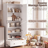 72 Inch Tall Kitchen Pantry Cabinet Farmhouse Wooden Cupboard with 2 Doors