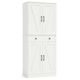72 Inch Tall Modern Farmhouse Cupboard Cabinet with 4 Barn Doors