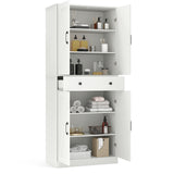 72 Inch Tall Modern Farmhouse Cupboard Cabinet with 4 Barn Doors