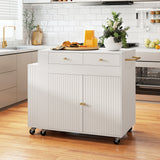 72" Kitchen Island with Extendable Dining Table and Power Outlet
