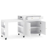 72" Kitchen Island with Extendable Dining Table and Power Outlet
