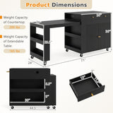 72" Kitchen Island with Extendable Dining Table and Power Outlet