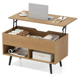 31.5 Inch Lift Top Coffee Table with Hidden Compartment and 2 Storage Shelves