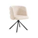 270° Swivel Home Office Desk Chairs Set of 2,Modern Dining Chairs, Upholstered Bedroom Chairs with Metal Base,Makeup Chair for Vanity, for Living Room, Bedroom,Study Room,Dining Room(Beige)