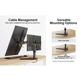 ErgoAV Motion Desk Stand for Dual Monitors 13" to 32"