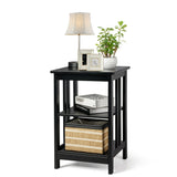 3-Tier Nightstand Side Table with Baffles and Corners