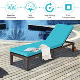Back Adjustable Cushioned Patio Rattan Lounge Chair