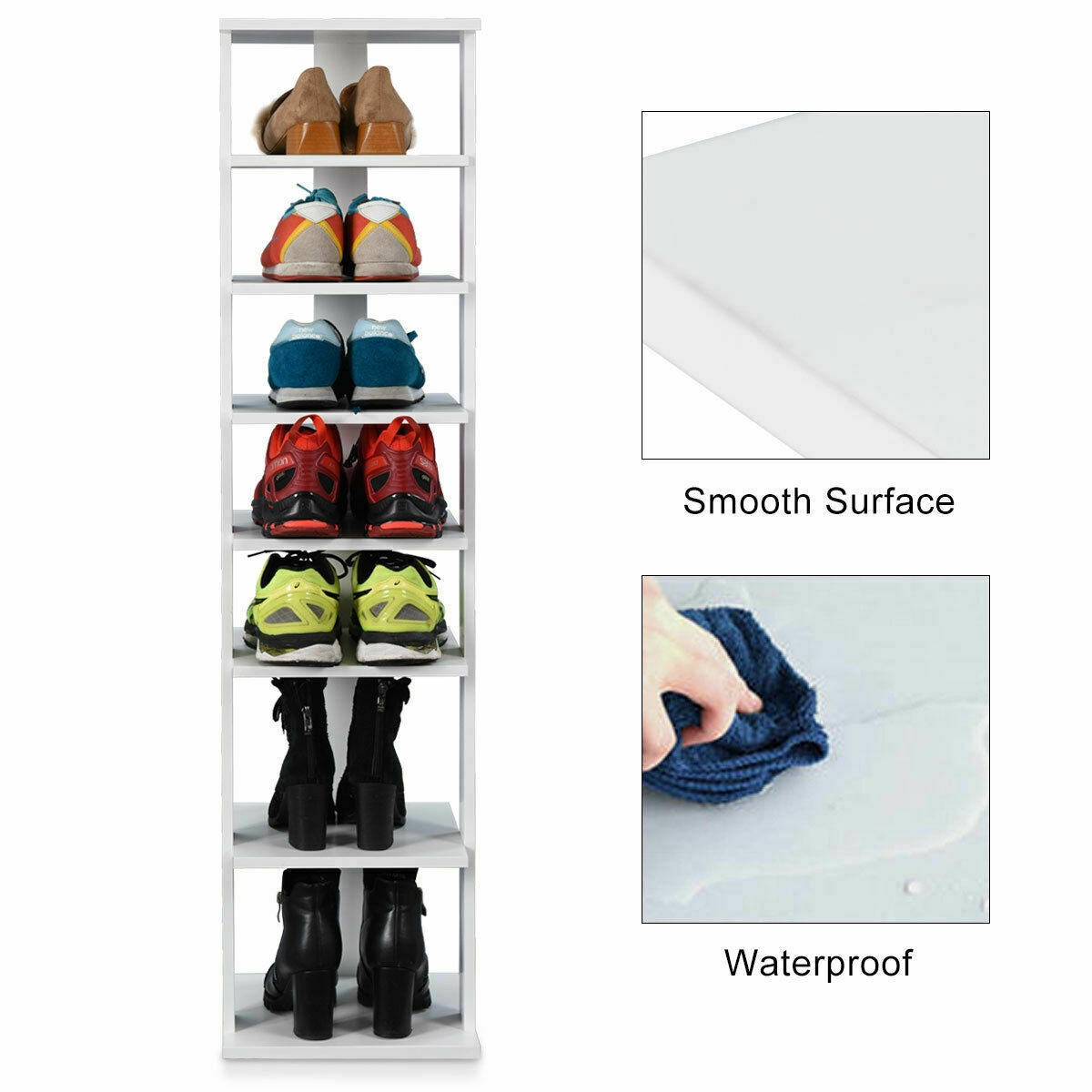 7-Tier Shoe Rack Practical Free Standing Shelves Storage Shelves