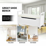 34.5 Ã15.5 Ã19.5 Inch Shoe Storage Bench with Cushion Seat for Entryway