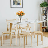 Set of 4 18 Inch Wood Home Backless Dining Chairs
