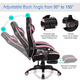 Adjustable Gaming Chair with Footrest for Home Office