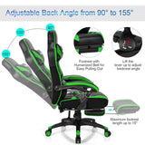 Adjustable Gaming Chair with Footrest for Home Office