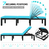 Patio Rattan Lounge Chair Chaise Couch Cushioned Height Adjustable