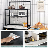 Kitchen Bakers Rack Freestanding Wine Rack Table with Glass Holder and Drawer