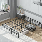 Twin/Full/Queen Size Foldable Metal Platform Bed with Tool-Free Assembly