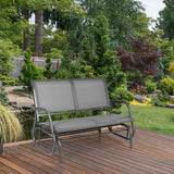 Swing Glider Chair 48 Inch Loveseat Rocker Lounge Backyard