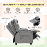 Kids Recliner Chair with Cup Holder and Footrest for Children
