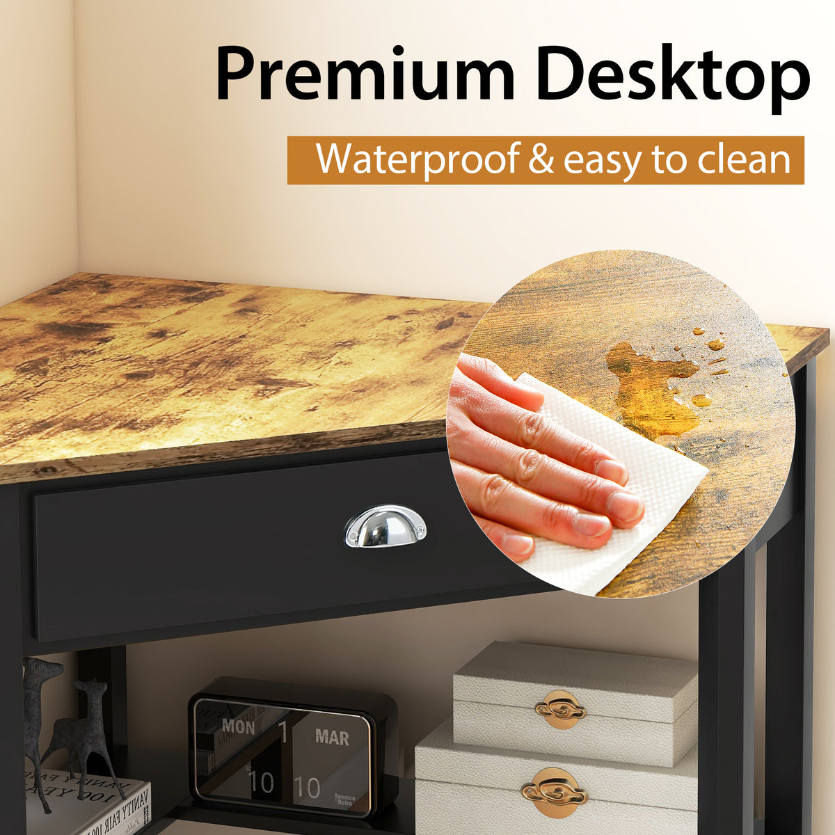 Corner Wooden Piece Laptop Computer Desk