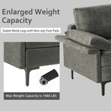 Large 3-Seat Sofa Sectional with Metal Legs and 2 USB Ports for 3-4 people