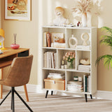 8-Cube Bookcase with 5 Tapered Metal Legs