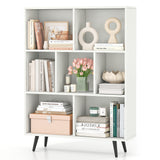 8-Cube Bookcase with 5 Tapered Metal Legs