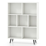 8-Cube Bookcase with 5 Tapered Metal Legs