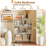 8-Cube Bookcase with 5 Tapered Metal Legs